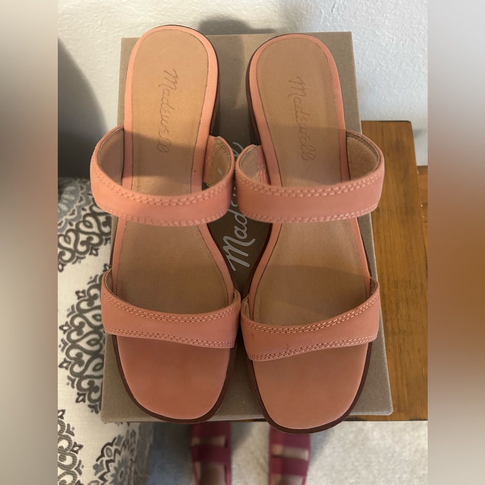 Madewell double strap heeled mules in 7.5